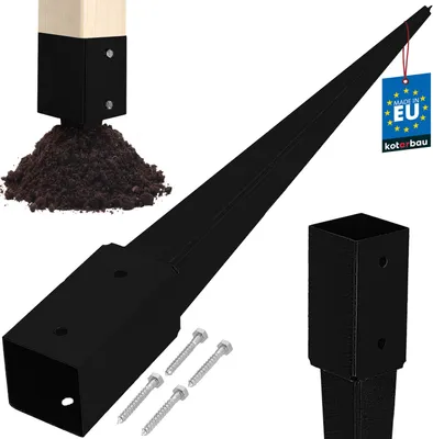 Produktbild von KOTARBAU® Pfostenträger zum Einschlagen 71x71x750mm verzinkt-pulverbeschichteter Stahl Einschlaghülse Erdanker Einschlagbodenhülse Gartenzaun Erdungsspieß Bodenanker Einschlaghülsen für Holzpfosten