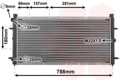 Produktbild von Van Wezel Wasserkühler für VW Transporter T4 1,8 - 2,5 + D TD TDI