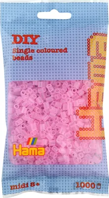 Immagine prodotto di Borsa Hama con 1000 perline midi da stirare rosa trasparente