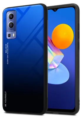 Produktbild von Cadorabo Hülle für Vivo Y52 5G / Y72 5G Schutz Hülle in Schwarz Handyhülle TPU Etui Cover Case Tempered Glas