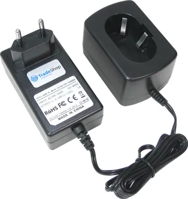 Produktbild von Trade-Shop Akku Ladegerät (7,2 V / 9,6 V / 10,8 V / 12 V / 14,4V / 15,6V / 18V) Ladestation Schnellladegerät für Makita 113119-7 DC1414F DC1412 DC1413 DC1411 DC1439 DC1801 DC1804F DC1414