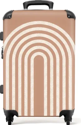 Produktbild von NoBoringSuitcases.com® Großer Koffer - Abstrakt - Kunst - Regenbogen - Weiß - Braun - Kombinationsschloss TSA - Hartschalen Trolley 4 Rollen - 72 liter - Reisekoffer - 66 cmKoffer Mittelgroß 67x43x25 cm, 72L,