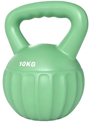 Zdjęcie produktu dla SPORTNOW Kettlebell – kula treningowa o wadze 10 kg, wypełniona piaskiem, kolor zielony