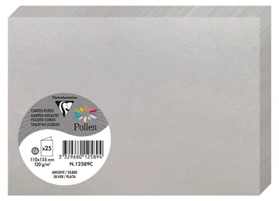 Produktbild von Pollen by Clairefontaine Doppelkarte C6 silber 25 Karten