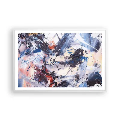 Produktbild von Gerahmtes Poster - Weißer Rahmen - Abstraktion verschüttet Farben - 91,5x61 cm - Wand Bild - Wanddeko - Wandbilder - Kunstposter - Wandposter - Bilderrahmen - Bilder - Kunstdruck - P2WAA91x61-4383