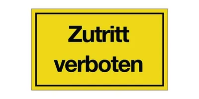 Image de Panneau de signalisation Accès interdit L250xl150mm jaune noir Ku.