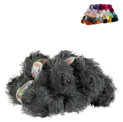 5 x 100g Strickgarn Yumos dunkelgrau
