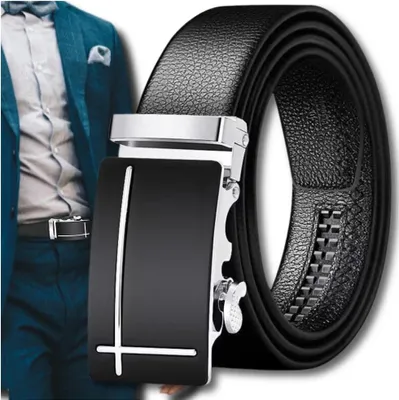 Produktbild von J&W Herrengürtel mit automatischer Schnalle Vrullim schwarzes Silber One size