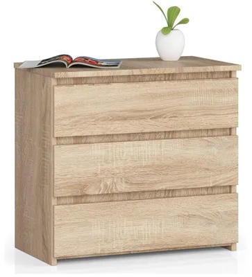 Produktbild von raumhirsch Nachttisch 60cm mit 3 Schubladen Nachtschrank Kommode Beistelltisch 35cm tief