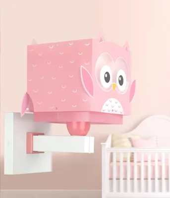 Zdjęcie produktu dla Kinkiet Little Pink Owl - Różowa Sowa dla dzieci
