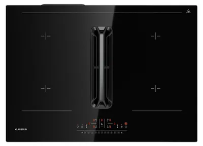 Image de Klarstein AirJet 72 Plaque Induction Avec Hotte Intégrée - 600 m³/h, 7200W, VarioHeating, A+ Efficacité, Écran Tactile, Sécurité Enfant, Acier Inoxydable & Verre, 72x2.6x51.5 cm