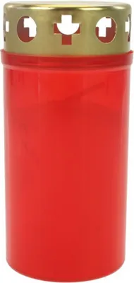 Produktbild von 40 x Grablicht Brenner Nr.3 rot mit Golddeckel