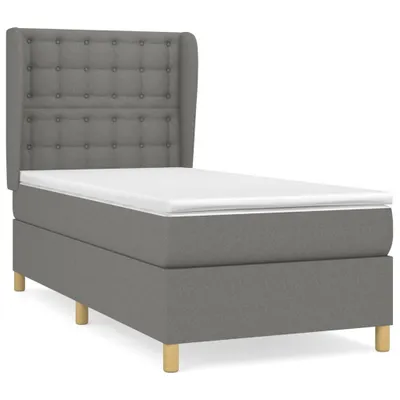 Obrázek produktu pro vidaXL Postel Boxspring s matrací Dark Grey 90x200 cm Látka