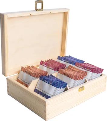 Image de Creative Deco Boite a The en Bois Non Peint 21 x 16 x 7 cm - 6 Compartiments