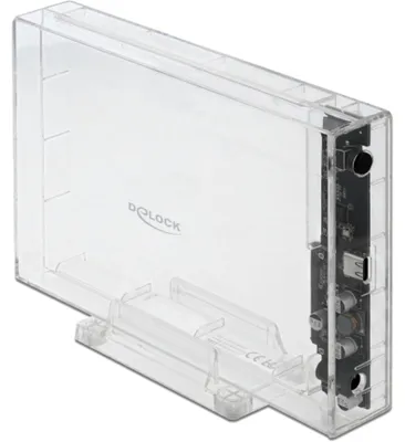 Produktbild von Externes Gehäuse für 3.5" SATA HDD mit USB Type-C Buchse (transparent)