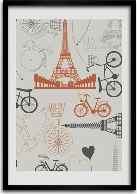 Produktbild von Bild - Bilderrahmen - Foto - 70 cm x 100 cm - MDF - Rahmen - Wandkunst - Frankreich Symbole