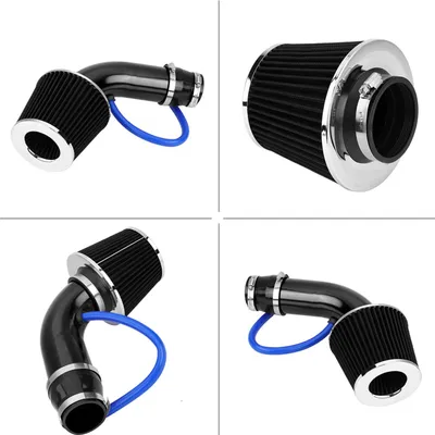 Obrázok produktu pre 76 mm 3-palcový univerzálny filter studeného vzduchu do auta Hliníková súprava nasávacej hadice čierna