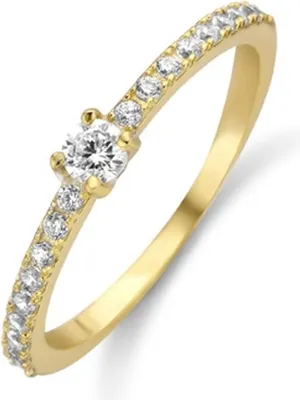 Produktbild von New Bling Zilveren Ring 9NB-0390-54 - Maat 54 - Zirkonia - Goudkleurig
