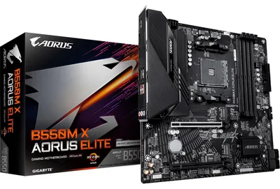 Produktbild von GIGABYTE B550M X AORUS ELITE Mainboard, AMD, Sockel AM4, AMD Ryzen 5000 Series, AMD Ryzen 4000 Series, AMD Ryzen 3000 Series, Sockel AM4, DDR4-SDRAM, 128 GB