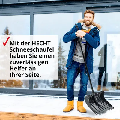 Produktbild von Schneeschaufel HECHT 505 GT | Schneeschieber 50 cm Breite | Stahlkante | kunststoffummantelter Stahlstiel | 1,8 kg