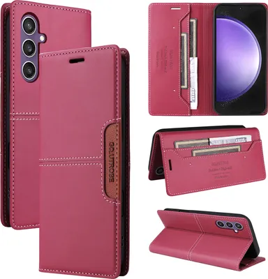 Immagine prodotto di Custodia per Samsung Galaxy A35, custodia in pelle flip wallet con slot per carte e supporto Rosso