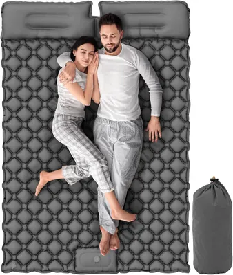 Produktbild von Isomatte Selbstaufblasend, Doppel-Camping-Isomatte, 2 Personen  Camping Luftmatratze, mit Eingebaute Pumpe und Kissen, für Camping, Wandern, Reisen