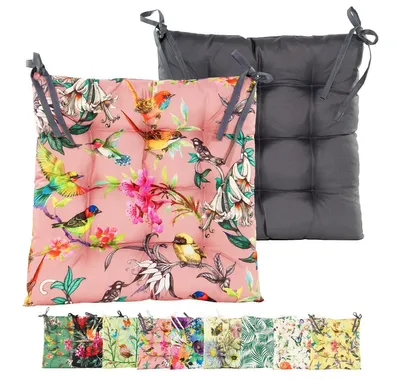 Produktbild von JACK Outdoor Motiv Stuhlkissen 38x38cm Lounge Kissen Auflage Wasserfest Sitzkissen Garten Lotus Effekt, Farbe:Vögel Rosa