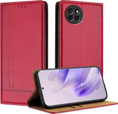 Immagine prodotto di Custodia per itel S23 in pelle con funzione stand rosso