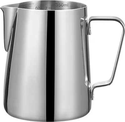 Produktbild von Milchaufschäumkrug, Kaffee-Düsenbecher, polierte Oberfläche, rostfrei, korrosionsbeständig, spülmaschinenfest, Aufschäumkrug