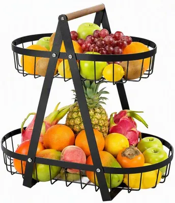 Imagen del producto de Estantería para frutas y verduras, con 2 niveles, de metal