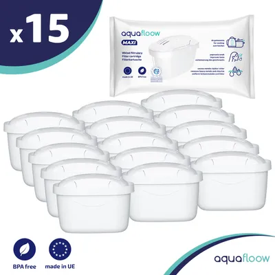 Produktbild von Wkłady filtrujące Aquaflow - 15 sztuk | wkłady filtrujące zamienne do Dafi Unimax Aquaphor A5 Brita Maxtra+ Philips AWP212/10