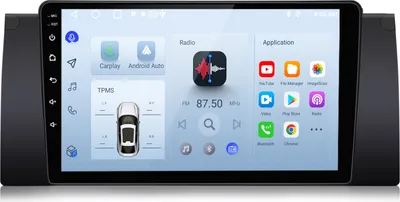 Obrázek produktu pro Awesafe Android 6+128GB Navi 9“ rádio pro BMW řady 5 E39 X5 E53 1996-2003 Navi 4G LTE carplay GPS dab radio