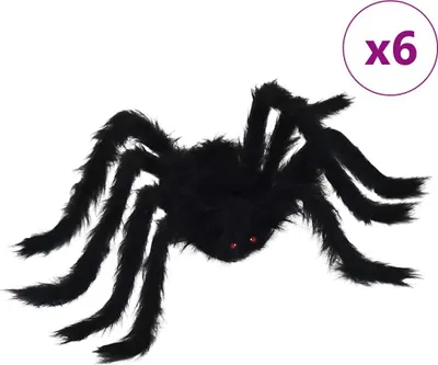 Immagine prodotto di vidaXL Decorazioni per Halloween a forma di ragno, 6 pezzi, colore nero, 75 cm