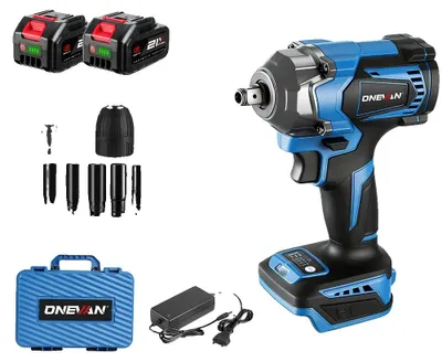 Obrázok produktu pre Elektrický rázový skrutkovač, krútiaci moment 1200 Nm, akumulátor, sada 2 batérií