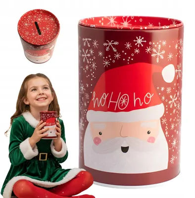 Produktbild von Weihnachtsspardose aus Metall - 12 cm Höhe - Sparbuchse für Kinder - Nikolaus