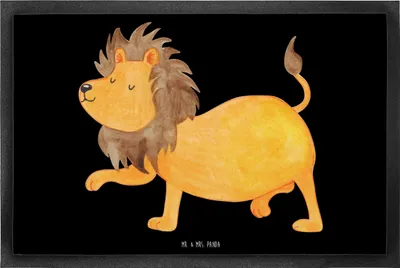 Produktbild von Mr. & Mrs. Panda Schuhabstreifer Sternzeichen Löwe 40 x 60 cm - Schwarz - Geschenk, Bodenvorleger, Fußabtreter, Geburtstag August, König Der Tiere, fußmatte, Juli