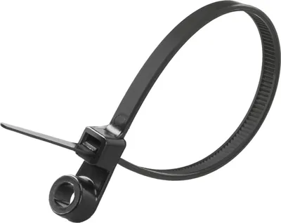 Produktbild von Kabelbinder mit Befestigungsöse zur festen Verschraubung oder Vernietung, VPE 100 Stück Maße L/B/H 202,0mm x 4,8mm,