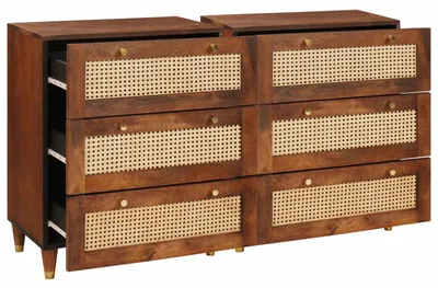 Obrázok produktu pre vidaXL Príborník Set 2 ks hnedý 60 x 33,5 x 75 cm Masívne drevo Mango