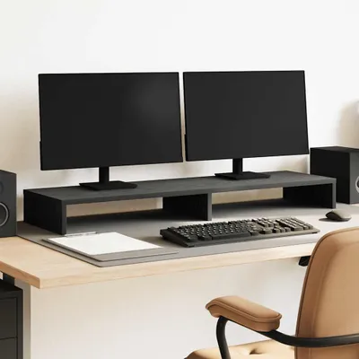 Zdjęcie produktu dla vidaXL Podstawka pod monitor w kolorze czarnego dębu 100x27x10 cm materiał drewnopochodny