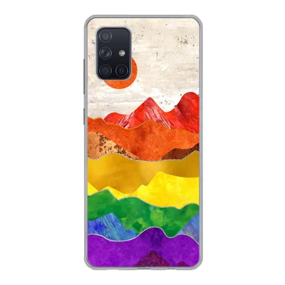 Produktbild von MuchoWow® Handyhülle Schutzhülle Hülle für Samsung Galaxy A51 Regenbogen - Marmor - Stolz Silikon Softcase Handy Hülle - Schutzabdeckung