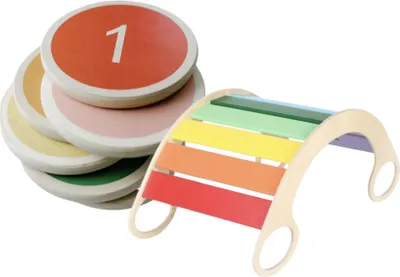 Zdjęcie produktu dla Zestaw Montessori - kolorowe schodki 6szt i huśtawka 5w1