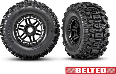 Produktbild von Traxxas Rad 2,9/3,8", Felge schwarz, Reifen Sledgehammer All-Terrain belted (2)