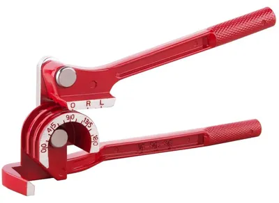 Produktbild von 180-Grad-Rohrbieger fš¹r 1/4-, 5/16- und 3/8-Zoll-Rohre aus Kupfer, Aluminium und dš¹nnem Edelstahl, silber, rot