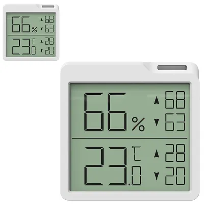 Produktbild von Digitales Hygrometer Raumthermometer im 2er-Set, übersichtliche Anzeige für Temperatur und Luftfeuchtigkeit