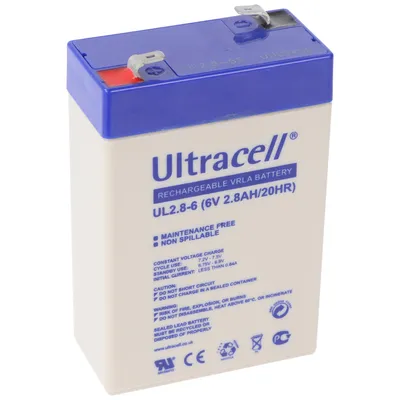 Zdjęcie produktu dla Ultracell UL2.8-6 6V 2,8Ah akumulator ołowiowy AGM akumulator ołowiowo-żelowy
