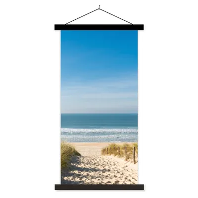 Produktbild von MuchoWow® Textilposter Strand - Meer - Düne - Sand - Sommer 60x120 cm mit schwarzem Rahmen - Magnete