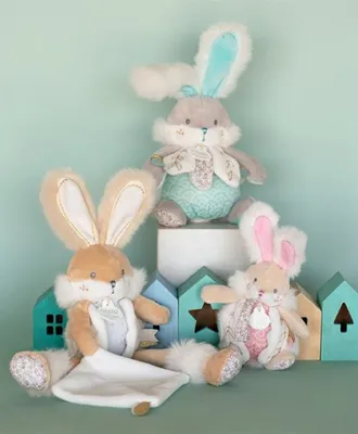 Immagine prodotto di Doudou Coniglietto giocattolo con sonaglio e portaciuccio 21 cm