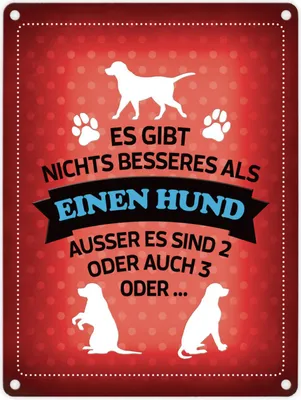 Produktbild von Es gibt nichts besseres als einen Hund Metallschild in rot Hunde Haustier Liebe