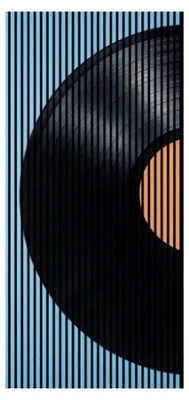 Produktbild von Akustikpaneele mit Digitaldruck Platte02 19 x 1133 x 2400 mm Schallplatte Musik MDF PET-Fasern Wandpaneele Blau Schwarz 2 Einzelplatten