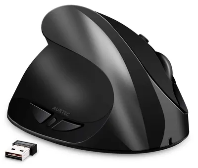 Produktbild von Maus für Linkshänder, kabellose, ergonomische, vertikale Maus mit 6 Tasten und wiederaufladbarer 2,4-GHz-Verbindung